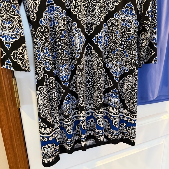 SET! White House Black Market Small Tops: Black/Royal Tunic + Blue/Purple Blouse - Picture 4 of 12